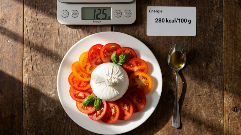 Calories d’une burrata : chiffres et portions utiles