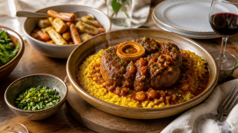 Accompagnement pour l'osso bucco avec risotto et légumes