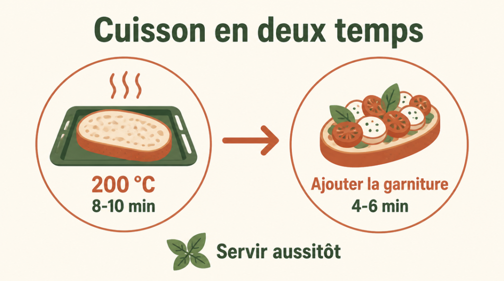 Méthode de cuisson bruschetta en deux temps