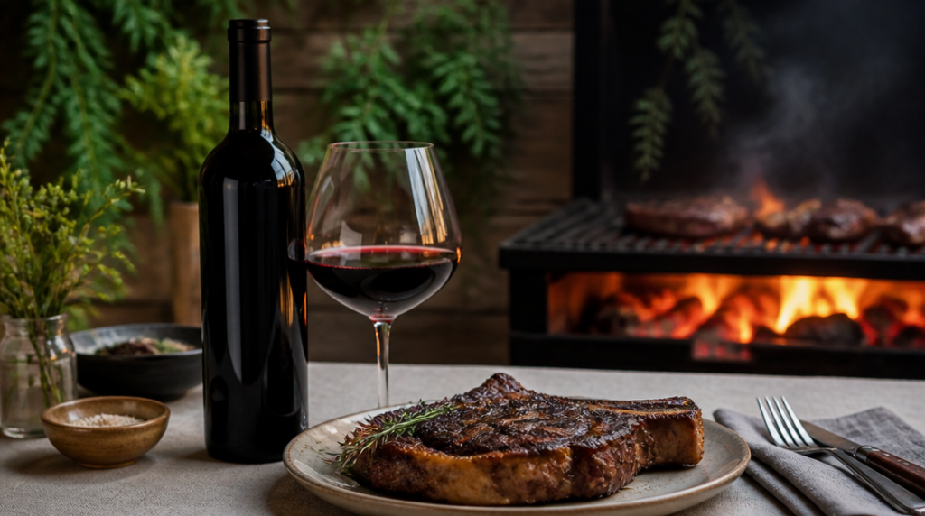 Ornellaia rouge avec pièce de bœuf