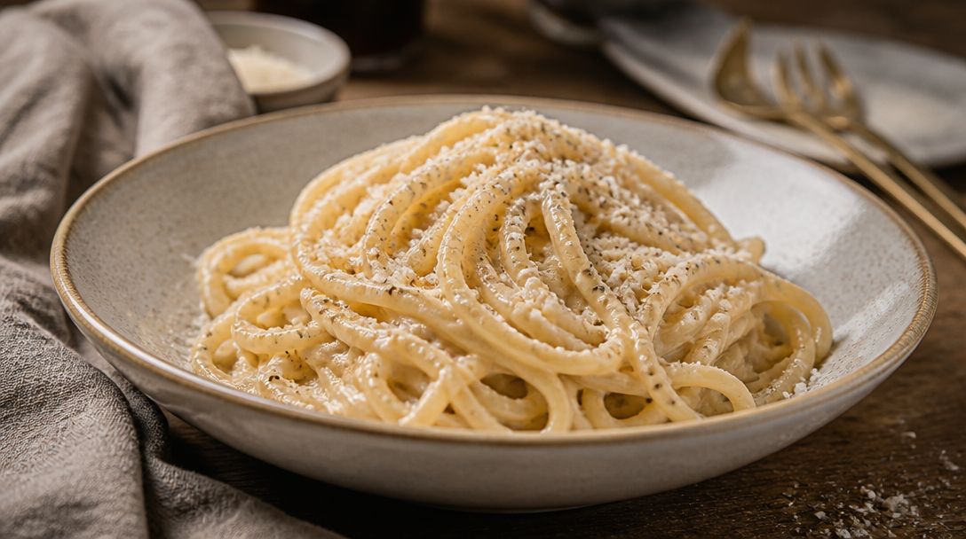 Pâtes Cacio e pepe crémeuses au pecorino et poivre