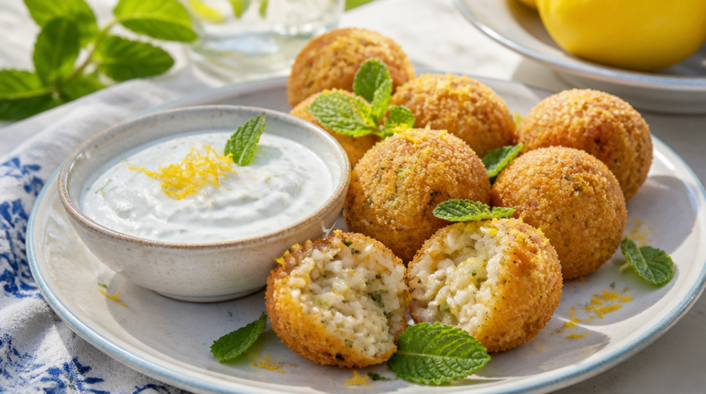 Sauce yaourt citron aux herbes pour arancini