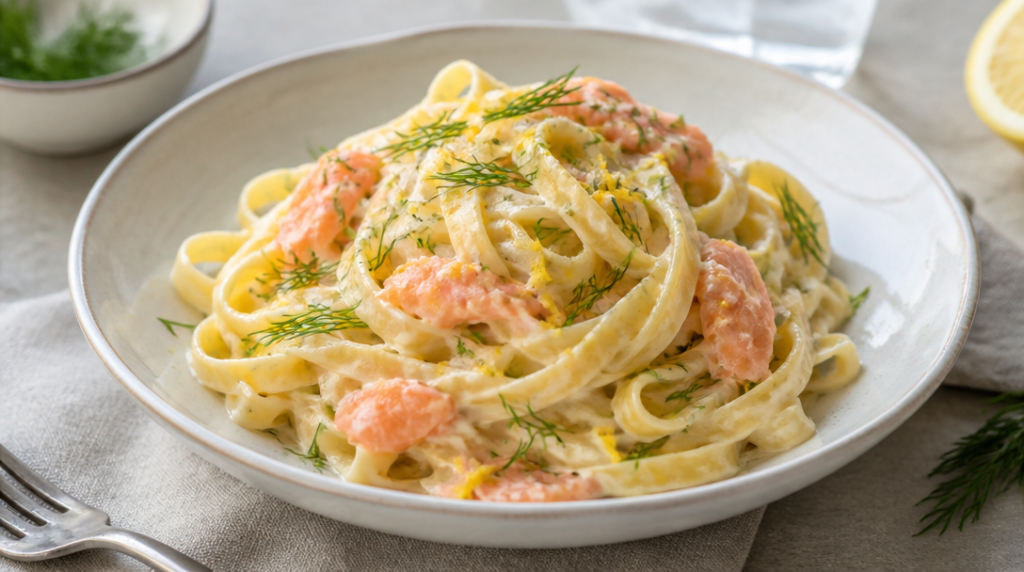 Tagliatelles au saumon avec sauce citronnée