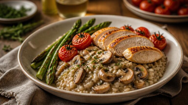 Accompagnement pour risotto aux légumes et volaille