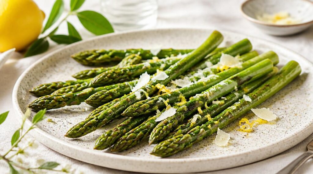 Asperges rôties au four avec agneau