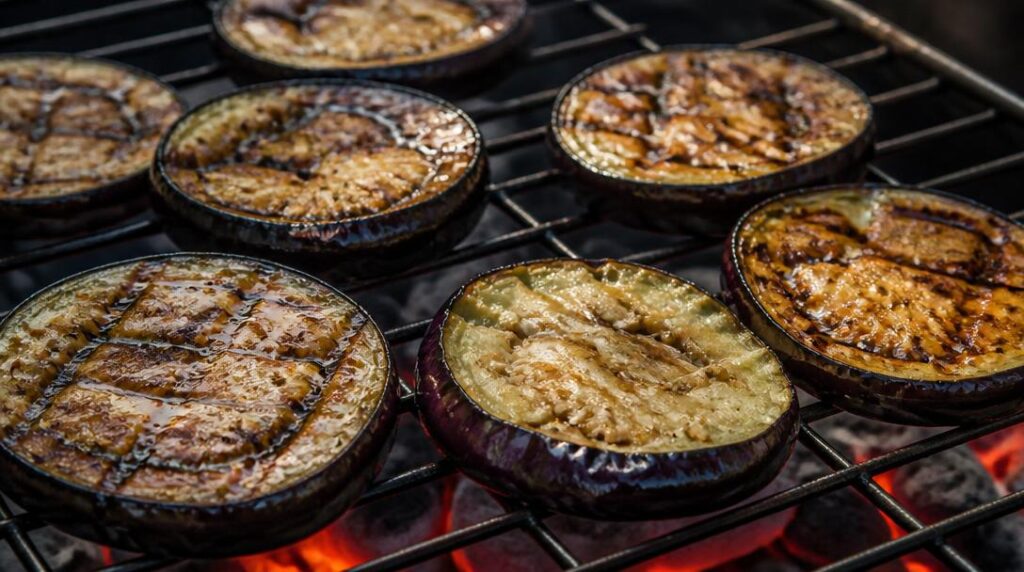 Aubergines grillées pour grillades estivales