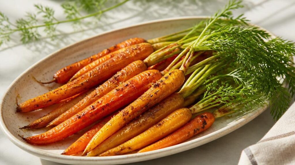 Carottes nouvelles rôties pour accompagner l’agneau