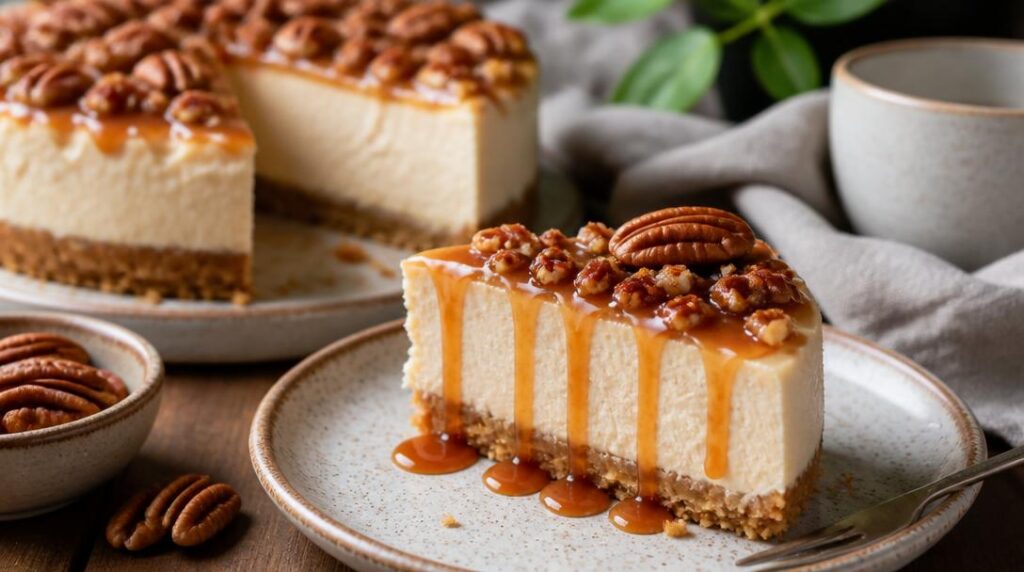 Cheesecake caramel pécan sans cuisson maison