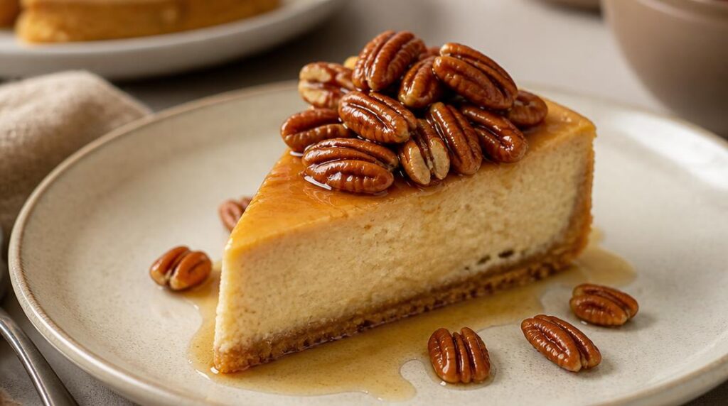 Cheesecake au sirop d'érable et noix de pécan