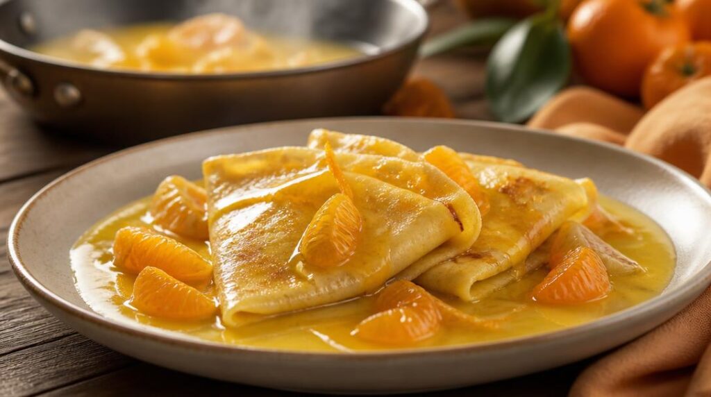 Crêpes aux clémentines et sauce aux agrumes
