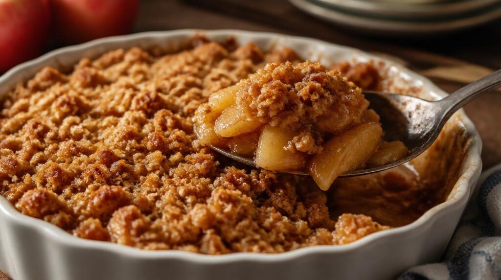 Crumble pommes cannelle croustillant et doré