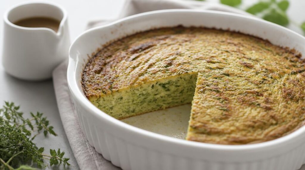 Flan de courgettes léger avec jus de gigot