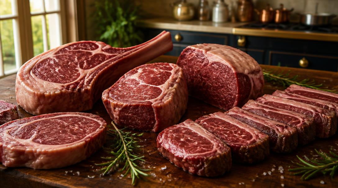 Sélection de la meilleure viande du monde sur planche