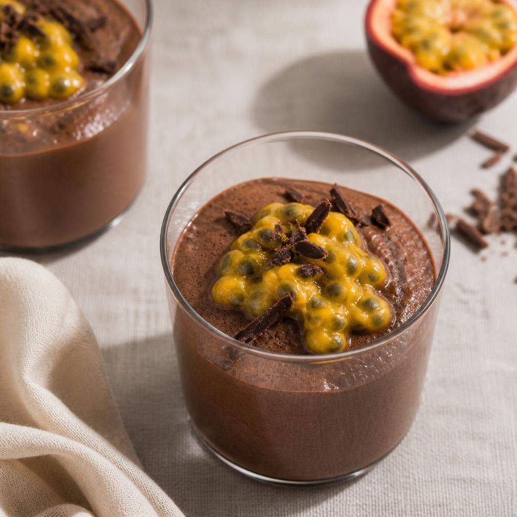 Mousse chocolat passion en verrine gourmande