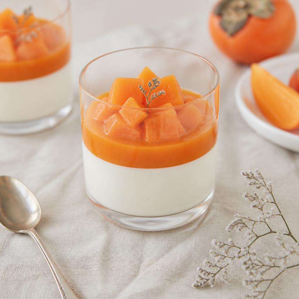 Panna cotta vanille au kaki de saison