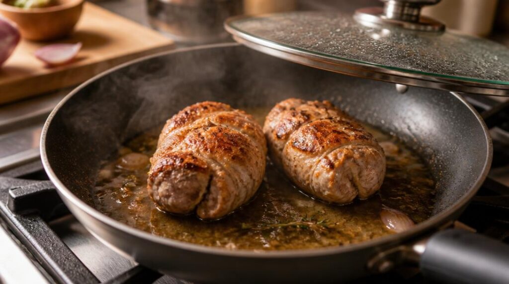 Paupiettes à la poêle avec jus de cuisson