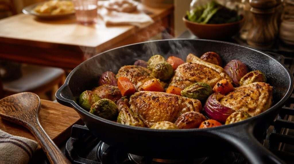 Poêle en fonte pour cuisson lente et saisie
