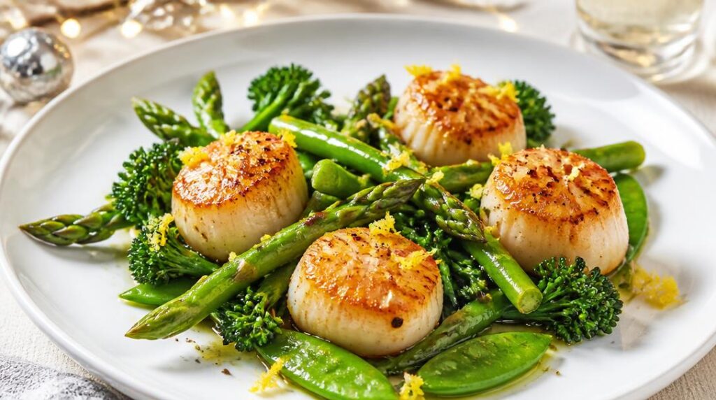 Poêlée de légumes verts et agrumes pour Saint-Jacques