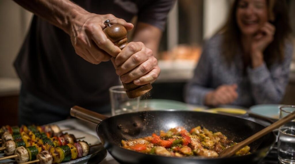 Poivre du Vietnam fraîchement moulu sur grillades