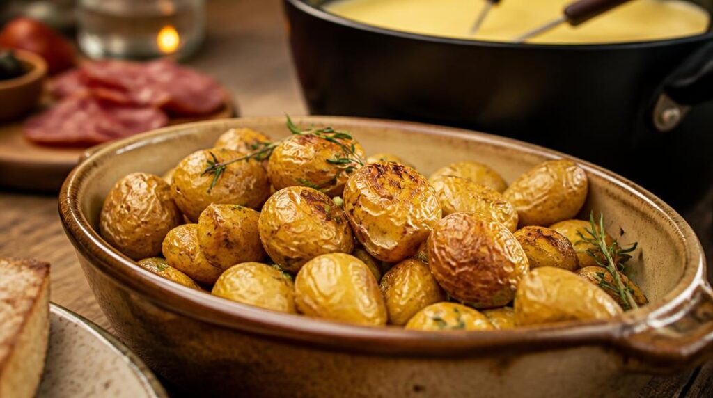 Pommes de terre grenaille rôties pour fondue