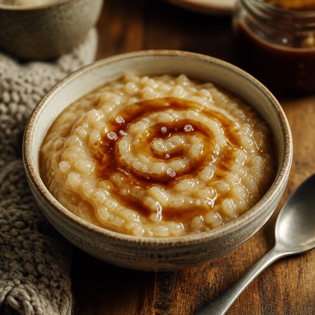 Riz au lait crémeux nappé de caramel