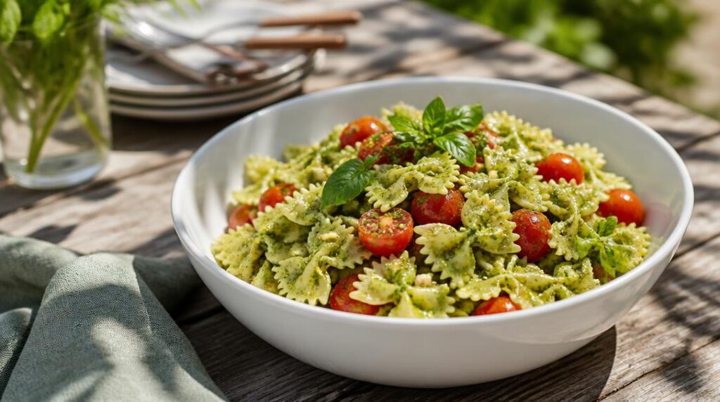 Salade de pâtes pesto pour barbecue