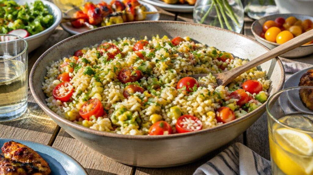 Salade de riz pour accompagnement grillades