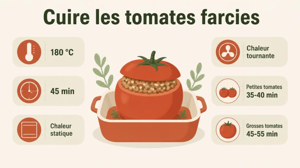 Température et durée pour tomates farcies au four