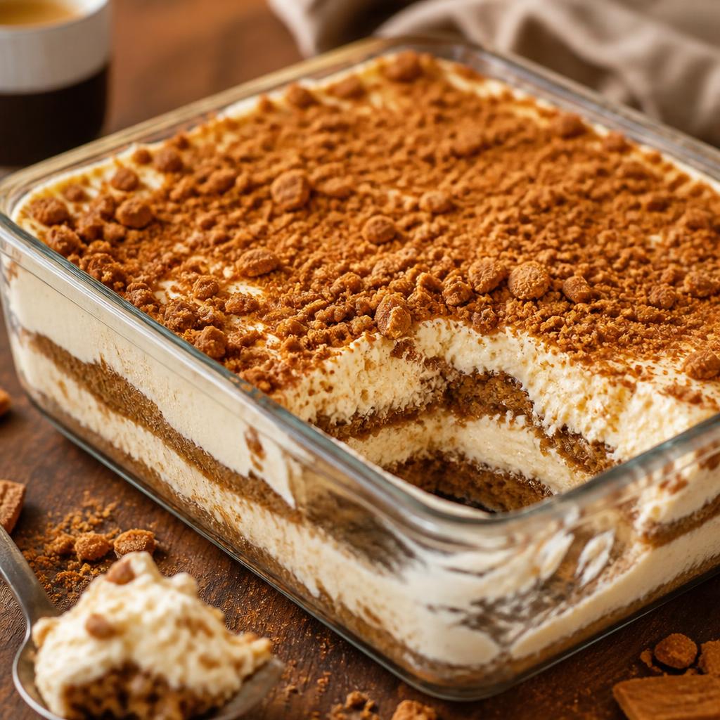 Tiramisu spéculoos crémeux préparé à l'avance