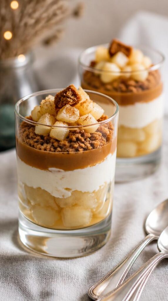 Verrine d'hiver poire pain d'épice caramel